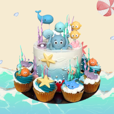 Sea Creatures Celebration Cupcake Set