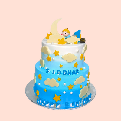 Two-Tier Little Prince Galaxy Cake