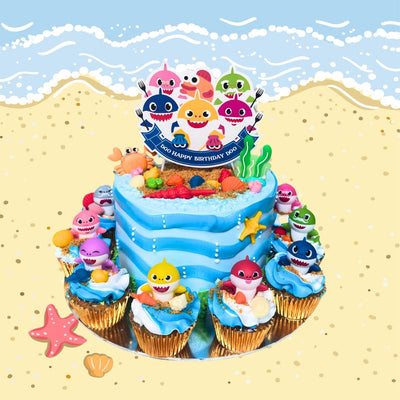 Baby Shark Ocean Party Cupcake Set