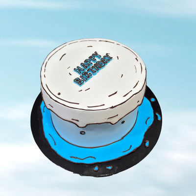 Blue Comic Style Cake