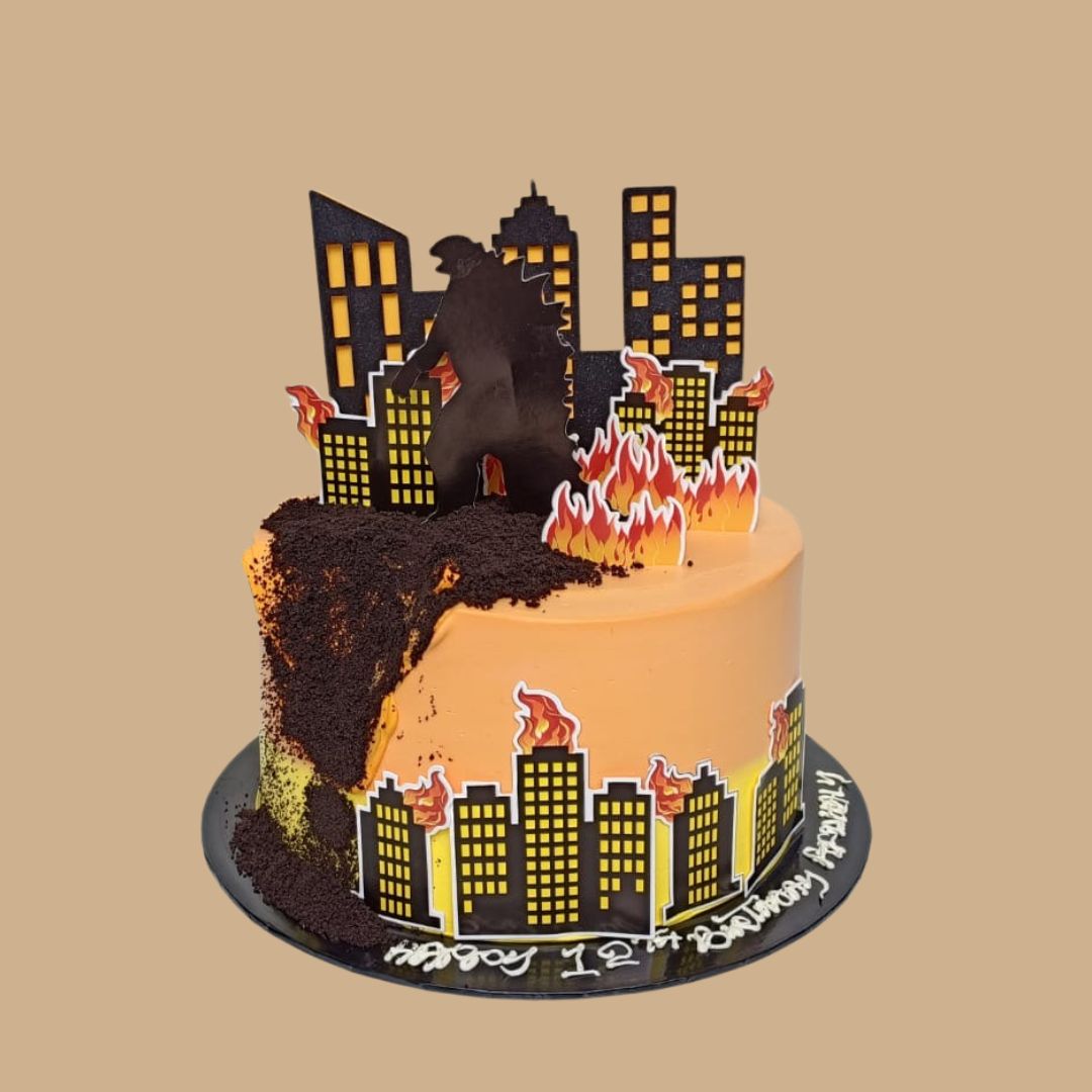 Halal-Certified Godzilla Rampage Cake - Piece Of Cake