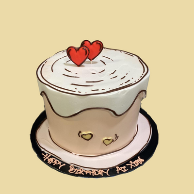 Heart Comic Cake