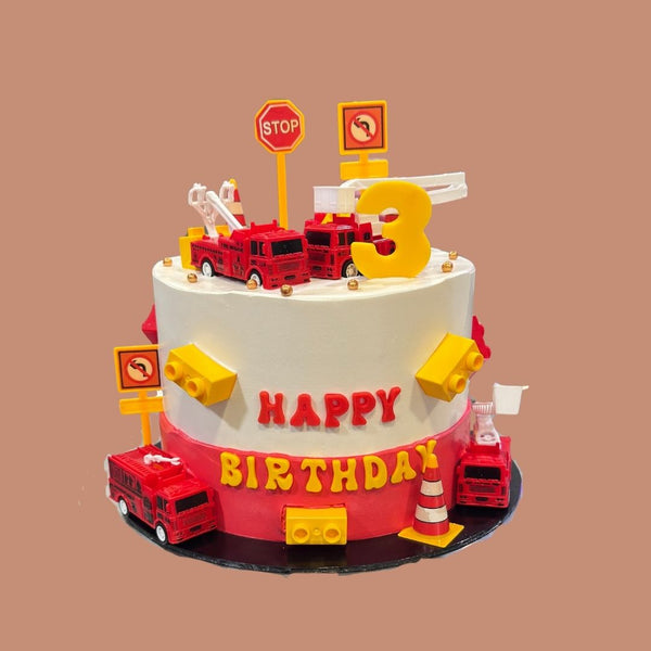 Halal-Certified Shine LEGO Fire Rescuer Cake - Piece Of Cake