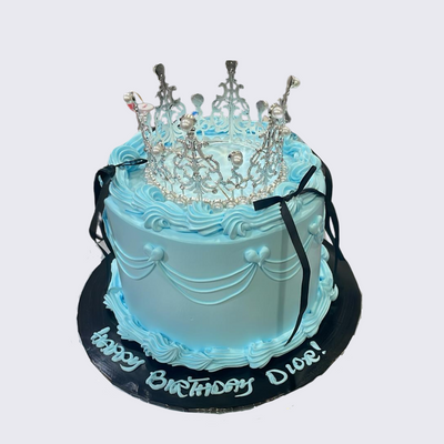 Ribbon Vintage Cake (Blue Theme)