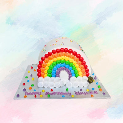 Half Rainbow Cloud Cake