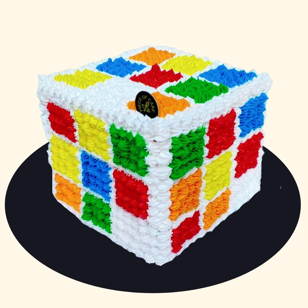 Halal-Certified Rubik's Cube Cake - Piece Of Cake