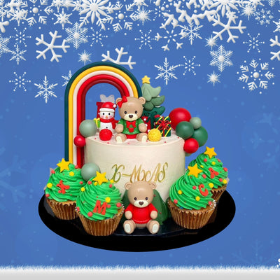 Santa Teddy Cupcake Set