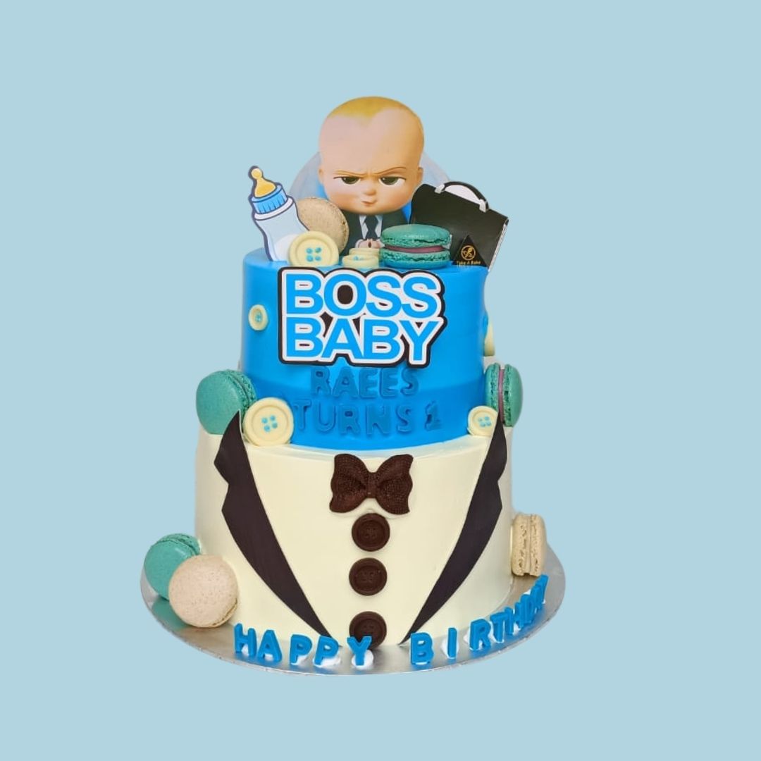 Halal-Certified Two-Tier Boss Baby CEO Cake - Piece Of Cake