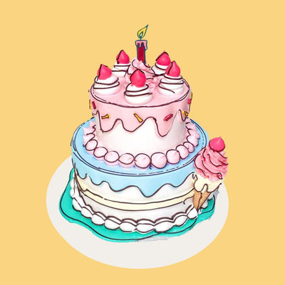 Two-Tier Comic Birthday Cake