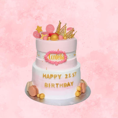 Two-Tier Macaron Queen Themed