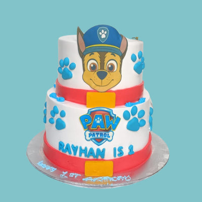 Two-Tier Paw Patrol "Chase" Inspired Theme