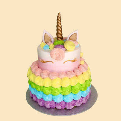 Two-Tier Rainbow Rosette Unicorn
