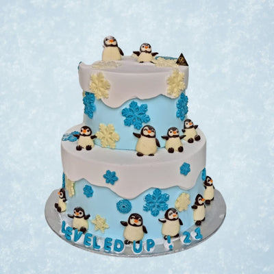 Two-Tier Snowy Penguin