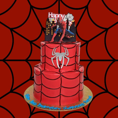 Two-Tier Spiderman Cake