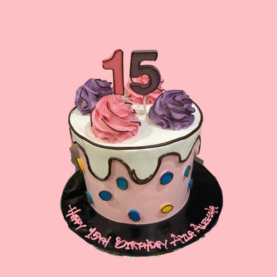 Pink Polka Comic Cake