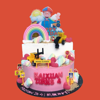 Blippi Excavator Cake (For Princess)