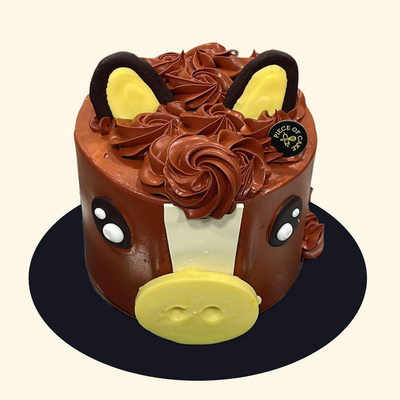 Halal-Certified Brown Horse Cake