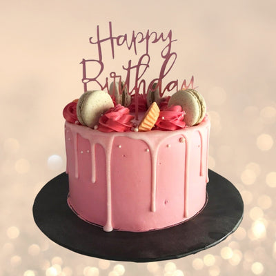 Macaron Pink Birthday Cake