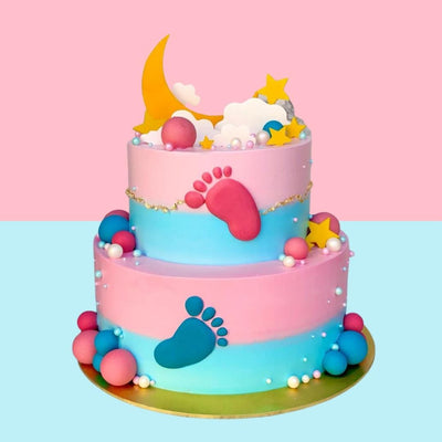 Two-Tier Gender Reveal Footprint