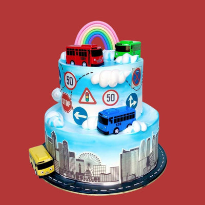 Two-Tier Tayo Bus City Scape